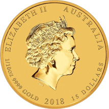 1/10 Unze Goldmünze Lunar II Hund 2018