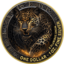 1 Unze Silber African Animals Black and Gold Leopard 2025 (Auflage: 100 | teilvergoldet)