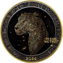 1 Unze Silber African Animals Black and Gold Leopard 2025 (Auflage: 100 | teilvergoldet)