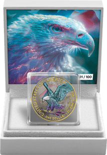 1 Unze Silber American Eagle 2024 (Auflage: 100 | Antik Finish | Hologramm)