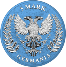 1 Unze Silber Germania 5 Mark Space Blue 2020 (Auflage: 100 | coloriert | Blister)