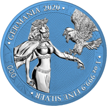 1 Unze Silber Germania 5 Mark Space Blue 2020 (Auflage: 100 | coloriert | Blister)