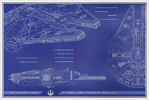 1 Unze Silber Münznote Blueprints Millennium Falke 2025 (Auflage: 1.000)