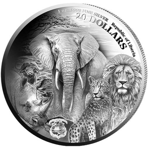 1 Unze Silber African Animals Elefant 2025 (Auflage: 1.000 | Polierte Platte)