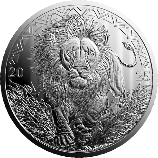 1 Unze Silber African Animals Löwe 2025 (Auflage: 5.000 | Polierte Platte)