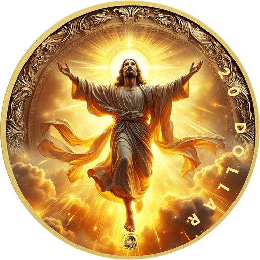 1 Unze Silber erleuchteter Jesus Christus 2025 (Auflage: 100 | teilvergoldet)