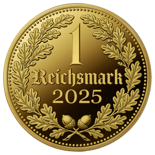 1 Unze Silber Reichsmark 2025 (Auflage: 500 | vergoldet | Polierte Platte)