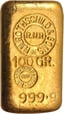 100g Goldbarren Rothschild (mit Gegenstempel)
