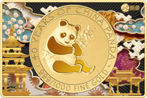 1/10 Unze Gold 40 Jahre China Panda (Auflage: 982)