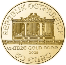 1/2 Unze Gold Wiener Philharmoniker 2025