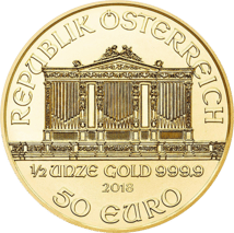 1/2 Unze Wiener Philharmoniker Gold 2018