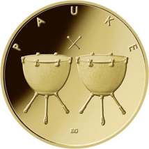 1/4 Unze Gold 50 Euro Pauke 2021 (Buchstabe G)