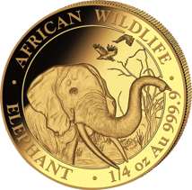 1/4 Unze Gold Somalia Elefant 2018