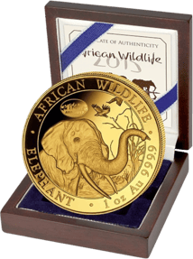 1 Unze Gold Somalia Elefant 2018 Motiv (Auflage: 100 | Privymark ANA | Jahrgang 2017)