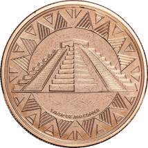 1 Unze Kupfermünze Aztekenkalender Pyramide