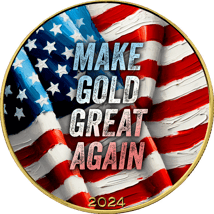 1 Unze Silber Donald Trump Make Gold Great Again I 2024 (Auflage: 100 | teilvergoldet)