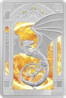 1 Unze Silber Horntail Harry Potter Magische Kreaturen 2023 PP (Auflage: 2.000 | coloriert | Polierte Platte)