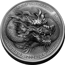 1 Unze Silber Fiji Jahr des Drachen 2024 (Auflage: 999 | Antik Finish)