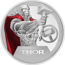1 Unze Silber Marvel Classics Thor 2023 PP (Auflage: 5.000 | coloriert | Polierte Platte)