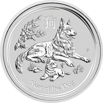 2 Unze Silber Lunar II Hund 2018