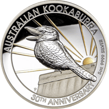 5 Unze Silber Kookaburra 2020 PP (Auflage: 1.000 | Polierte Platte | Gildet | High Relief)