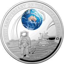 50 Jahre Mondlandung Partnerschafts-Set mit US Mint 2019 PP (2-Werte-Set | Auflage: 10.000 | Gewölbt)