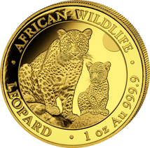 Gold African Wildlife Somalia Leoparden Set 2024 PP (Auflage: 300 | Polierte Platte)